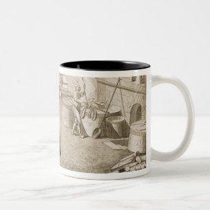 Eine silk Färberwerkstatt, vom 'Encyclopedie DES Zweifarbige Tasse