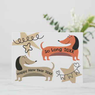 Eine Silvesterparty Dachshund Hunde Spaß Seltsam Einladung