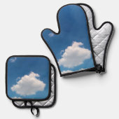 Eine Single-Wolke Ofenhandschuh & Topflappen-Set (Vorderseite/Rückseite)