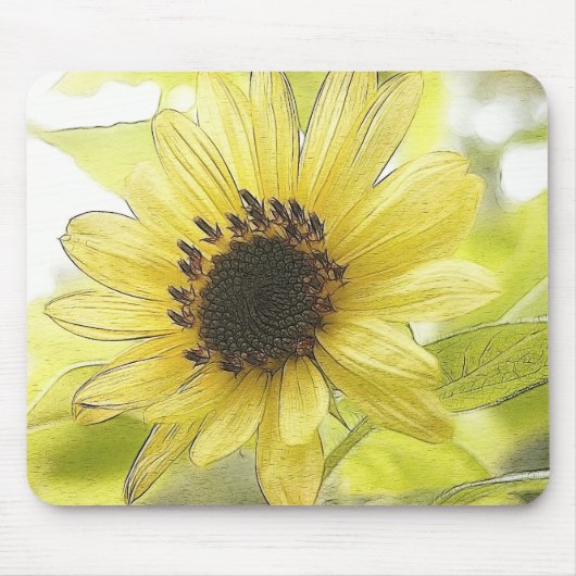 Eine Single-zitronengelbe Sonnenblume Mousepad (Vorne)