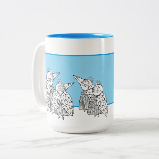 Eine Sitzung der Birds Dry Erase Board Zweifarbige Tasse (Vorderseite Links)