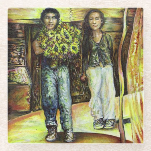 Eine Sixtinische HerausforderungI Phase einer ChaI Glasuntersetzer (Vorderseite)