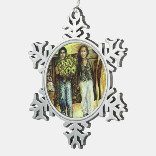 Eine Sixtinische HerausforderungI Phase einer ChaI Schneeflocken Zinn-Ornament (Rechts)