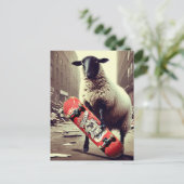 Eine Skateboarding-Schafe Postkarte (Stehend Vorderseite)