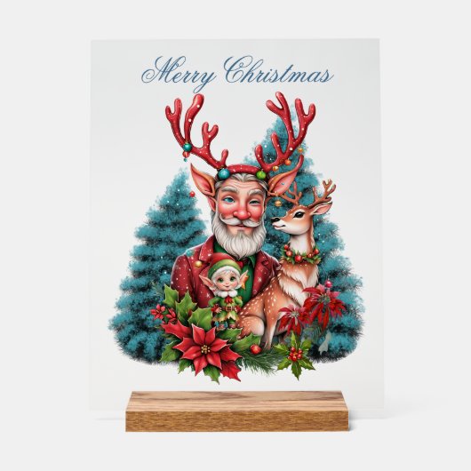 eine skurrile Weihnachtsillustrierung, Acrylschild (Vorderseite)