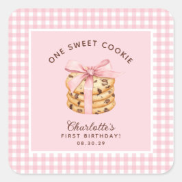 Eine Smart Cookie Girls zum ersten Geburtstag Quadratischer Aufkleber