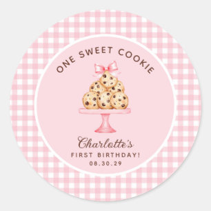 Eine Smart Cookie Girls zum ersten Geburtstag Runder Aufkleber