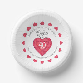 Eine so starke rubinische Liebe, 40 Jahre alt Pappteller