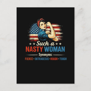Eine solch fiese Frau Postkarte