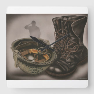 Eine Soldatenuhr zum Thema Militär Quadratische Wanduhr