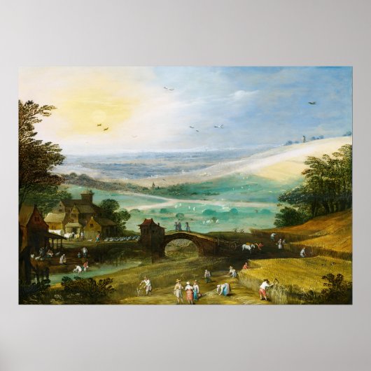 Eine sommerliche Landschaft in der Ernte - Joos de Poster (Vorne)