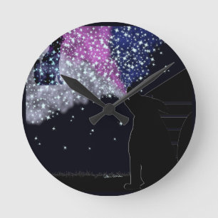Eine Sommernacht mit Sirius Runde Wanduhr