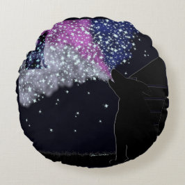 Eine Sommernacht mit Sirius Rundes Kissen