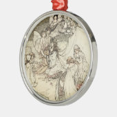 Eine Sommernachtstraum-Fee-Verzierung Silbernes Ornament (Links)