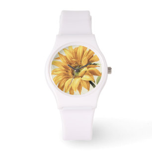 Eine Sonnenblume im vollen Blut Armbanduhr
