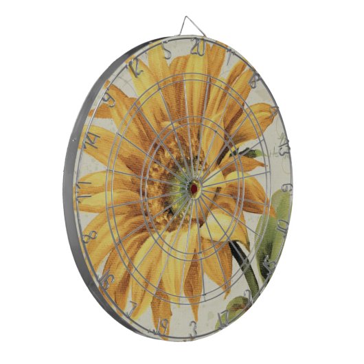 Eine Sonnenblume in voller Blüte Dartscheibe (Vorderseite Links)