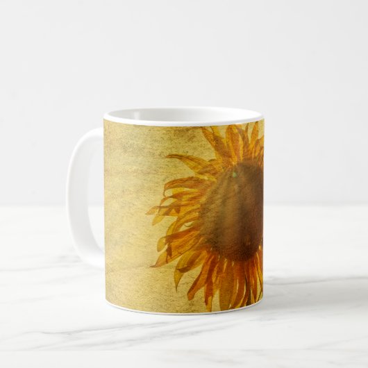 Eine Sonnenblume Kaffeetasse (Vorderseite Links)