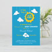 Eine Sonnenstrahl-Babyparty-Einladung Einladung (Stehend Vorderseite)
