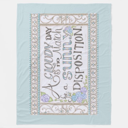 Eine sonnige Disposition Fleece Blanket (Light Blu (Vorderseite)