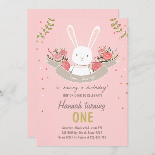 Eine sonnige Osterfrühlingssonne zum Geburtstag Einladung (Vorne/Hinten)