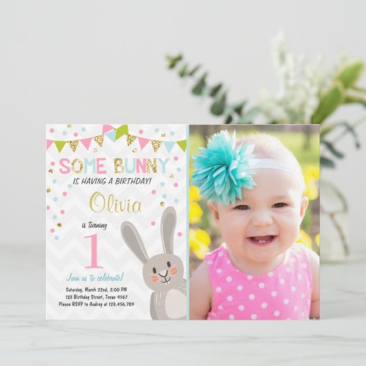 Eine sonnige Osterfrühlingssonne zum Geburtstag Einladung (Stehend Vorderseite)