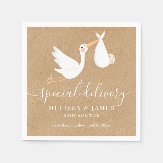 Eine spezielle Baby-Dusche für Storchpaare Serviette (Vorderseite)