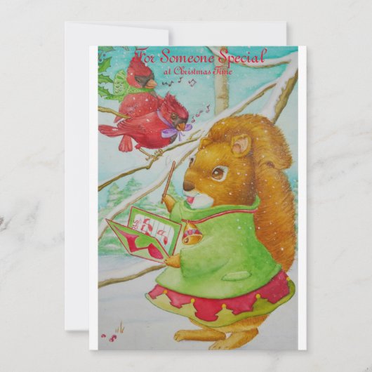 Eine spezielle kleine Mädchen Weihnachtskarte. Dankeskarte (Vorderseite)