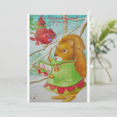 Eine spezielle kleine Mädchen Weihnachtskarte. Dankeskarte (Stehend Vorderseite)