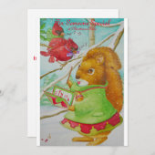 Eine spezielle kleine Mädchen Weihnachtskarte. Dankeskarte (Vorne/Hinten)