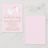 Eine spezielle Storchbuchanfrage Kinderdusche Begleitkarte (Vorne/Hinten)