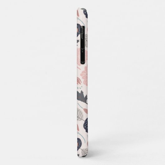 Eine spielerisch gedrehte Blume in Grau-Rosa Schwa Case-Mate iPhone Hülle (Hinten/Links)