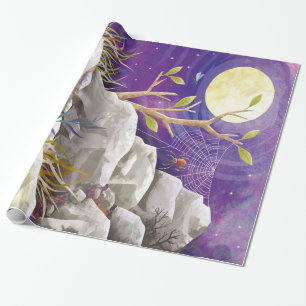 Eine Spinne auf dem Berg   Geschenk für Spinnenlie Geschenkpapier
