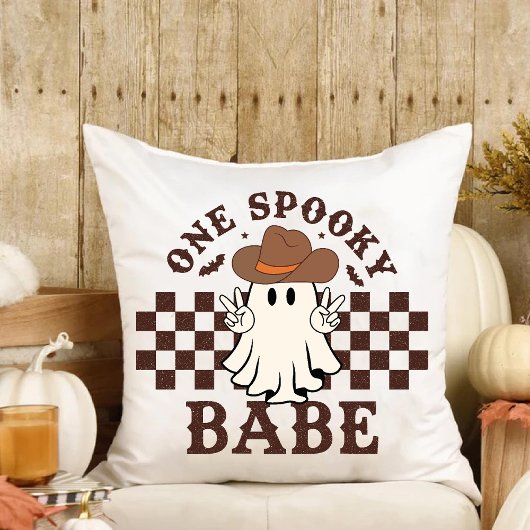 Eine Spooky Babe Western Cowgirl Baby Birthday Kissen