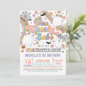 Eine Spooky Babe zum Geburtstag Einladung - Mädche (Stehend Vorderseite)