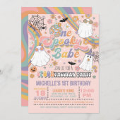 Eine Spooky Babe zum Geburtstag Einladung - Mädche (Vorne/Hinten)