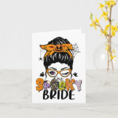 Eine Spooky Bride Halloween Messy Bun Witchy Monst Karte (Gelbe Blume)