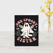 Eine Spooky Schwester Ghost Spooky Retro Familie H Karte (Gelbe Blume)