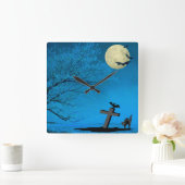 Eine spukhafte Nacht Quadratische Wanduhr (Zuhause)