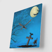 Eine spukhafte Nacht Quadratische Wanduhr (Winkel)