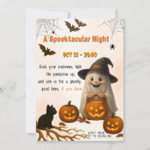 Eine spuknacht | Halloween-Geist und -Kürbis