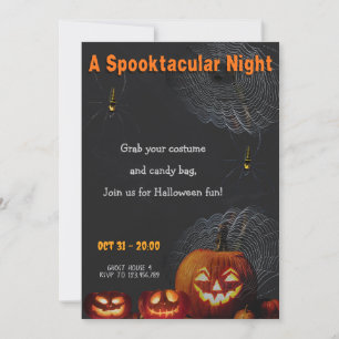 Eine spuknacht Kürbisse & Halloween-Spinnen Einladung