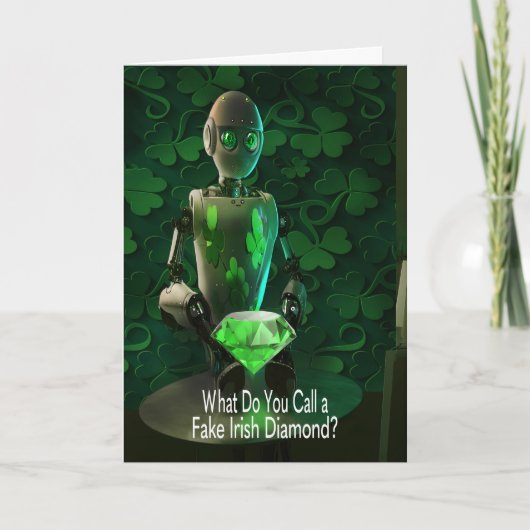 Eine St. Patrick's Day Robot Grußkarte Dankeskarte (Vorderseite)