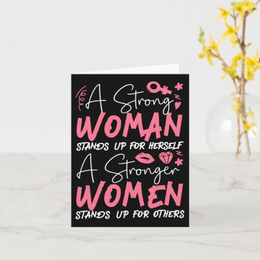 Eine starke Frau steht für sich selbst eine stärke Karte (Gelbe Blume)