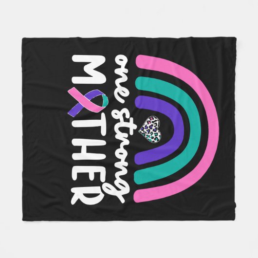 Eine starke Mutter, Schilddrüsenkrebs Lila Aquamar Fleecedecke (Vorderseite (Horizontal))