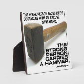 Eine starke Person trägt einen Hammer - Gym Workou Fotoplatte (Vorderseite)