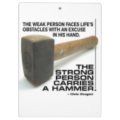 Eine starke Person trägt einen Hammer - Gym Workou Klemmbrett (Rückseite)