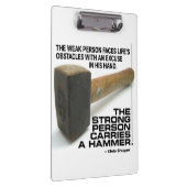 Eine starke Person trägt einen Hammer - Gym Workou Klemmbrett (Rechts)