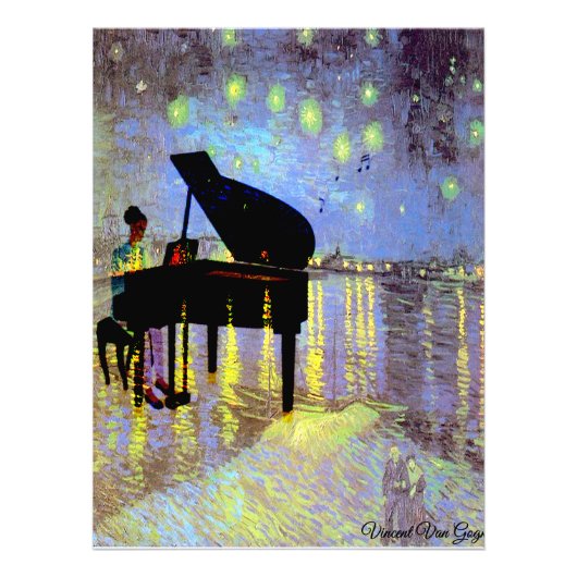 Eine Starry Night in Rhome (Altered Van Gogh/Foto) Fotodruck (Vorne)