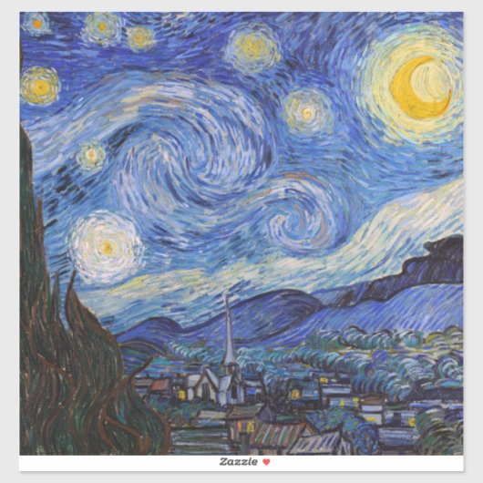 Eine Starry Night: Saint Remy von Vincent Van Gogh Aufkleber (Blatt)