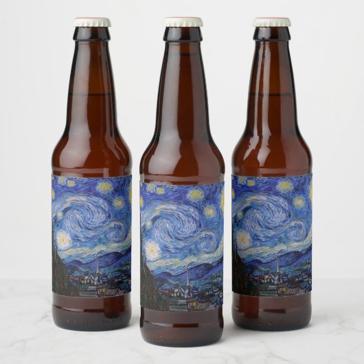Eine Starry Night: Saint Remy von Vincent Van Gogh Bierflaschenetikett (Flaschen)
